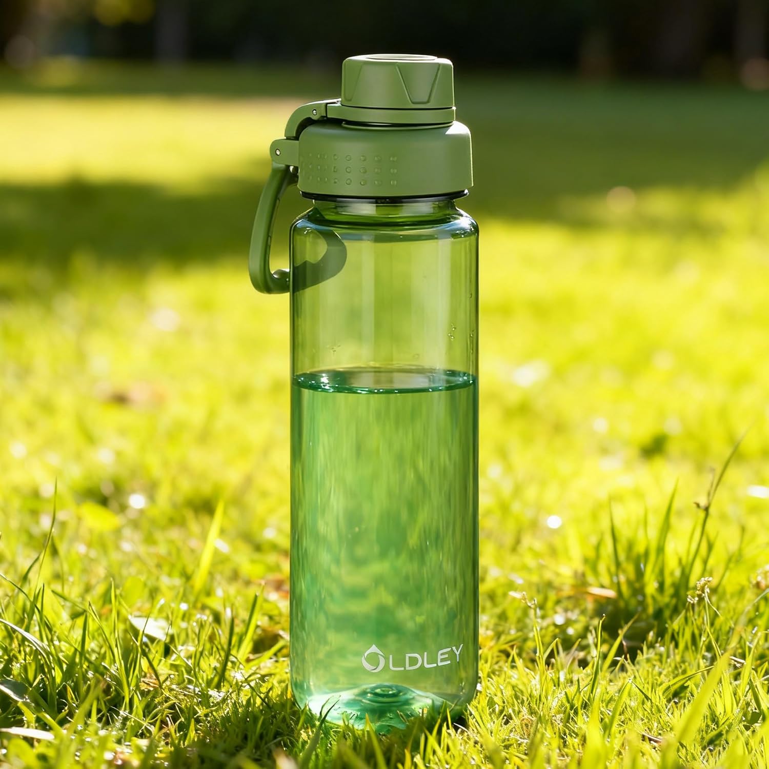 OLDLEY 32 oz Water Bottle, Sports Tritan Water Bottle with Carry Handle and Spout Lid, Leakproof & BPA Free Large Water Bottles for Home,Travel, School, Outdoors, Gym, Olive Green - Image 6