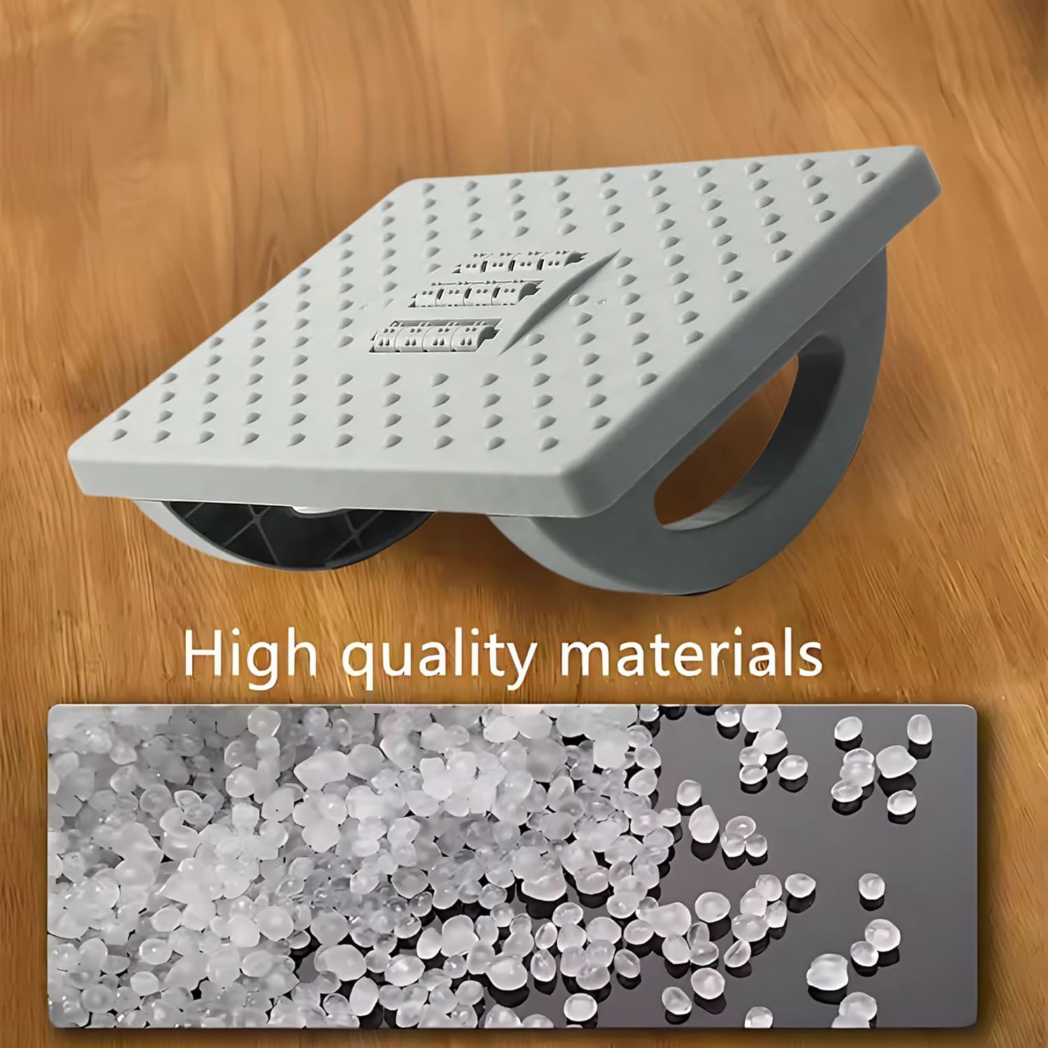 Hian Foot Rest for Office Chair | 32.2 x 24.8 x 11.8 cm, gray, pack of 1. PP content with acupressure points and roller. Increases comfort and improves postures. For office desk, home and sofa use Hian Foot Rest for Office Chair | 32.2 x 24.8 x 11.8 cm, gray, pack of 1. PP content with acupressure points and roller. Increases comfort and improves postures. For office desk, home and sofa use