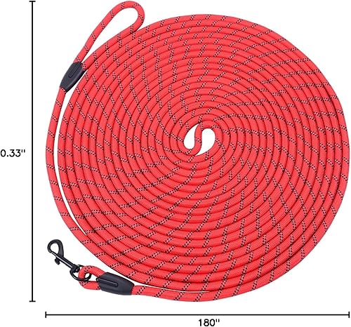 Vista 124 de Hi Kiss - Correa de entrenamiento para perros de 15, 20, 30, 50 o 100 pies, para entrenamiento de agilidad, obediencia y recuperación, jugar, Azul