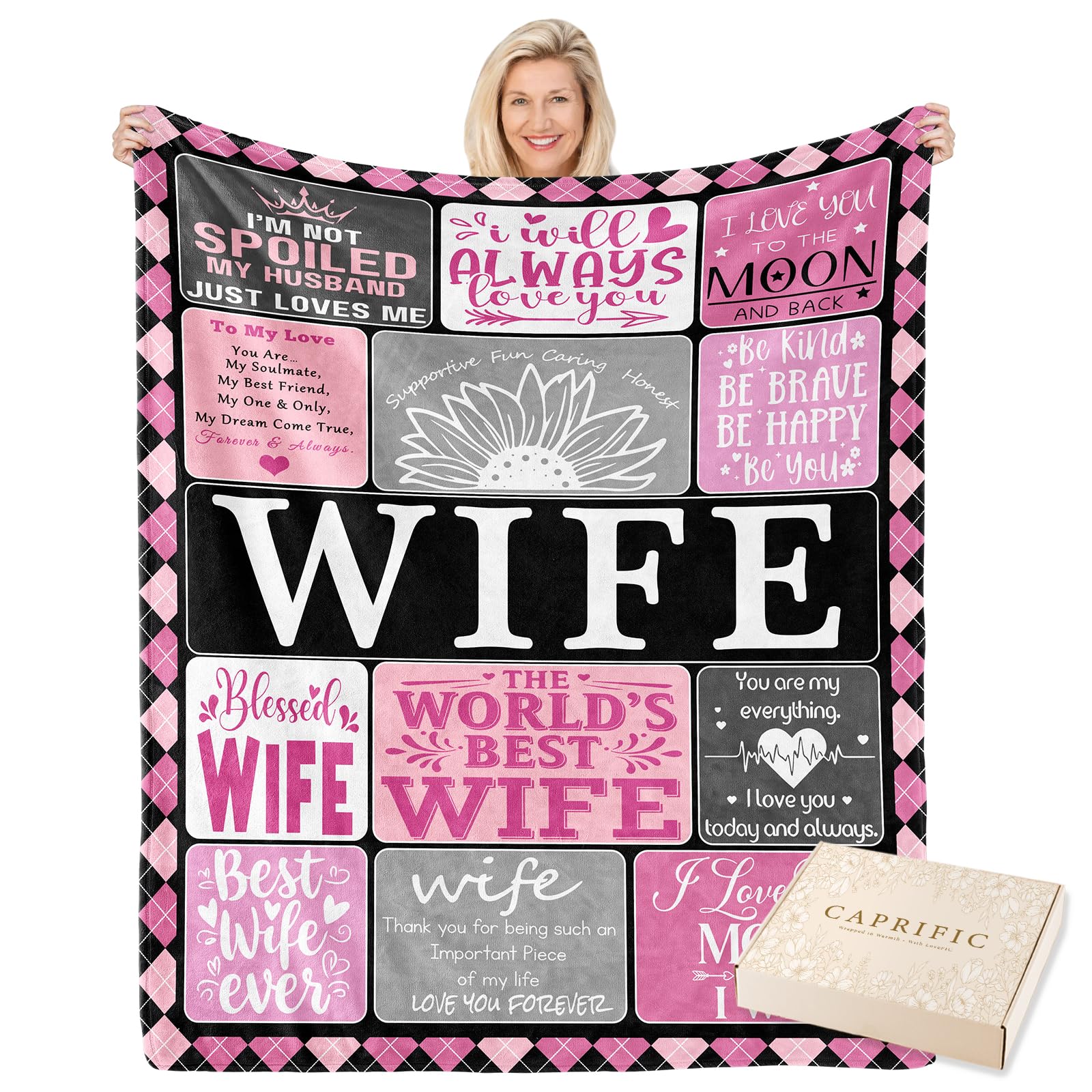 Couverture cadeau femme pour un anniversaire ou Noël sous un plaid douillet
