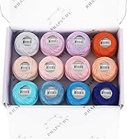 Vista 9 de Rhapsody Hilo de algodón perla tamaño 8 hilo de ganchillo Perle 12 bolas Set tejido a mano, bordado, sashiko, punto de cruz, costura, punto
