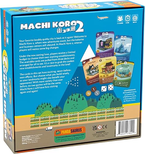 Miniatura 2 de Machi Koro 2 - ¡Nuevas aventuras esperan en tu ciudad peculiar! Juego de estrategia de rodamiento de dados de ritmo rápido para niños y adultos, a