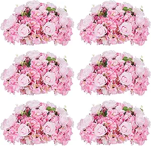 Pink Flowers Balls for Centerpieces: 6 PCS 15.7" Diam Flower Centerpieces for Tables in Wedding Reception Decorations Arrangement for Party Celebration Planners
