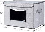 Bacs de rangement Univivi 4 PCS avec couvercles, boîtes de rangement pliables avec fenêtre transparente, bac de rangement en tissu avec couvercle pour rangement dans le placard (17 po - 4 paquets)