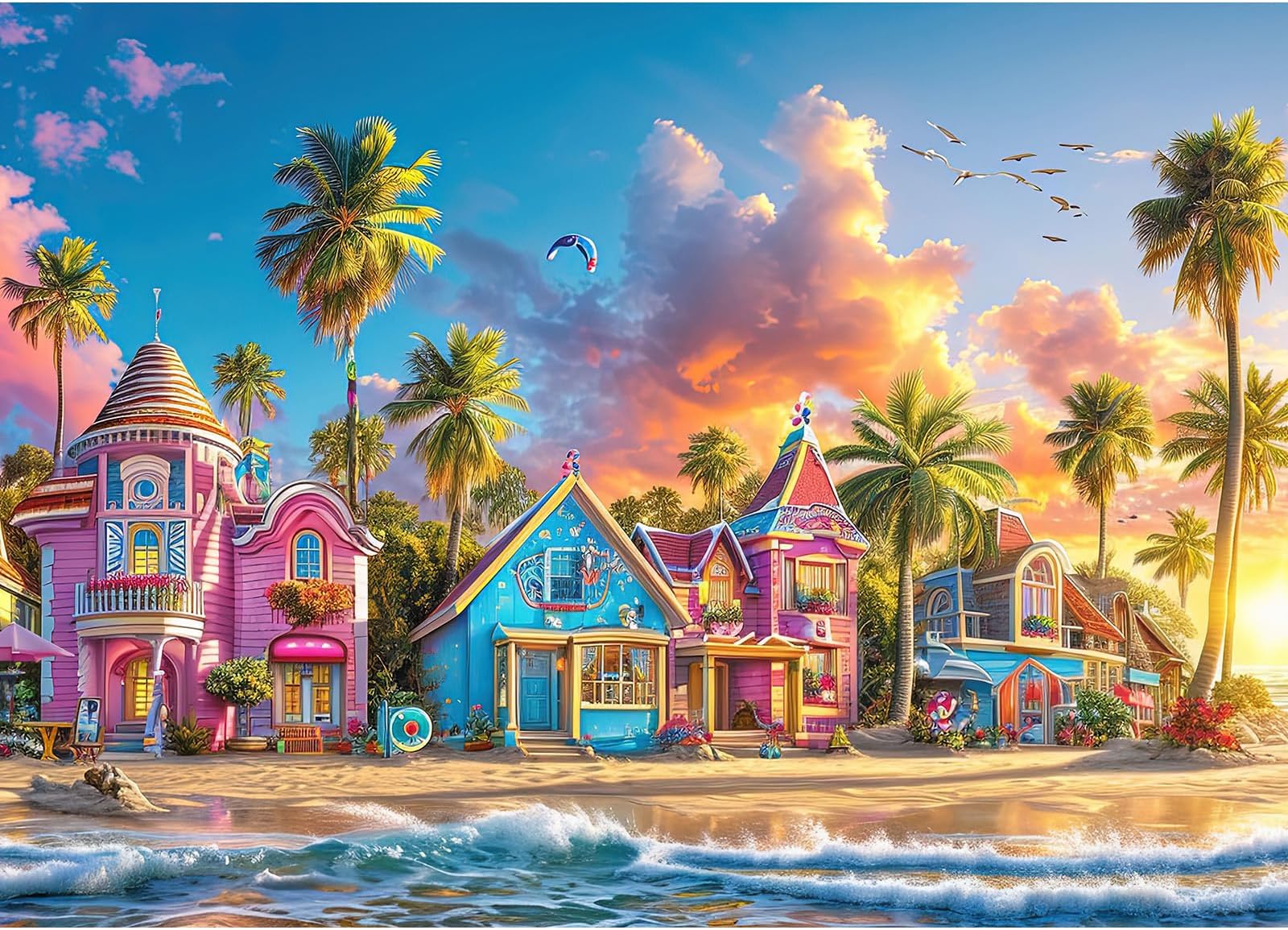 Jigsaw Puzzles for Adults 1000 Pieces jigsaw puzzles 1000 Piece for adults Educational Games Home Decoration Puzzles (Colourful Pleasure Coast)