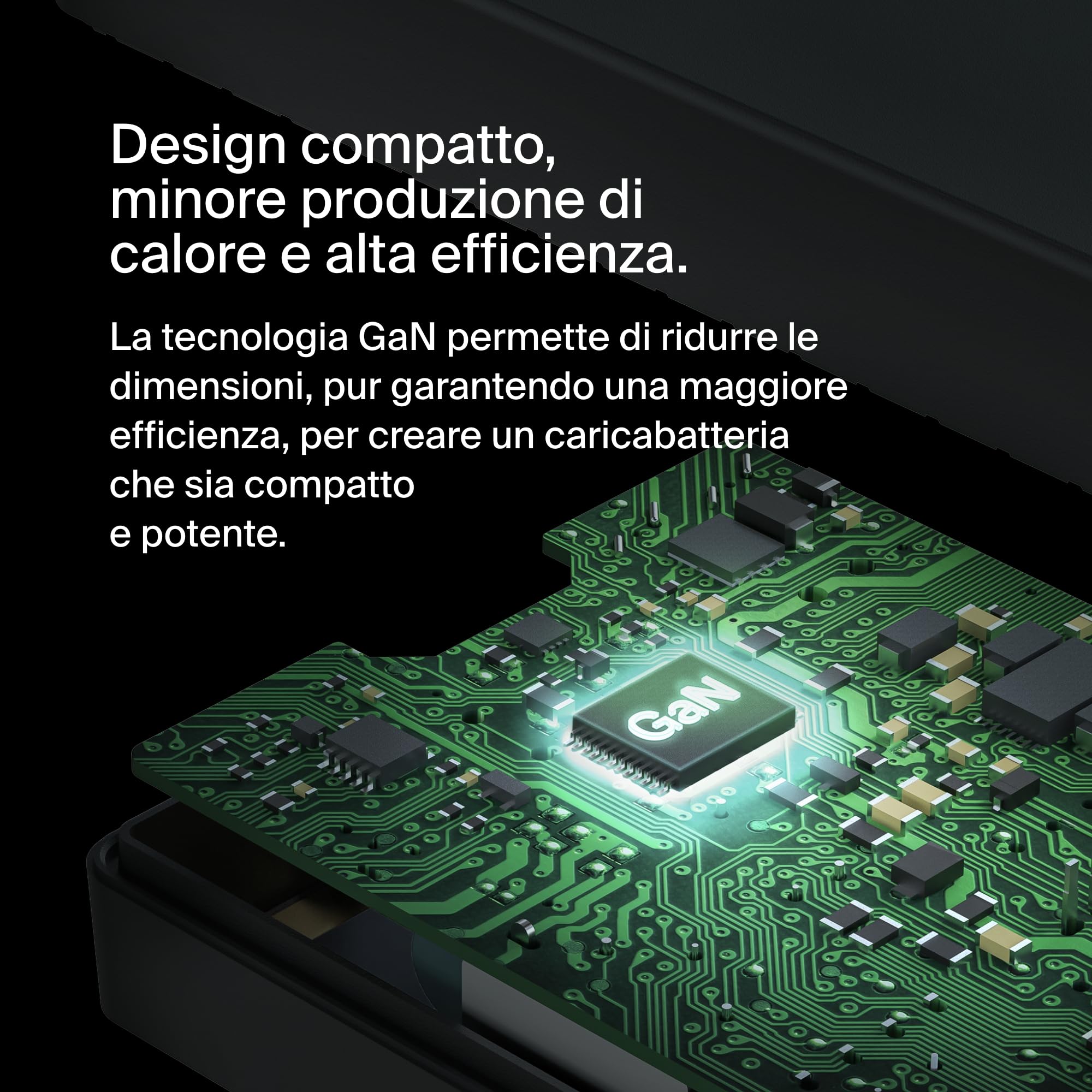Belkin Connect Core Adattatore di alimentazione GaN USB-C da 100 W, alimentatore rapido USB-C universale, Power Delivery da 100 W, connessione da 2,5 m, per gaming, MacBook Pro, laptop PC e Chromebook