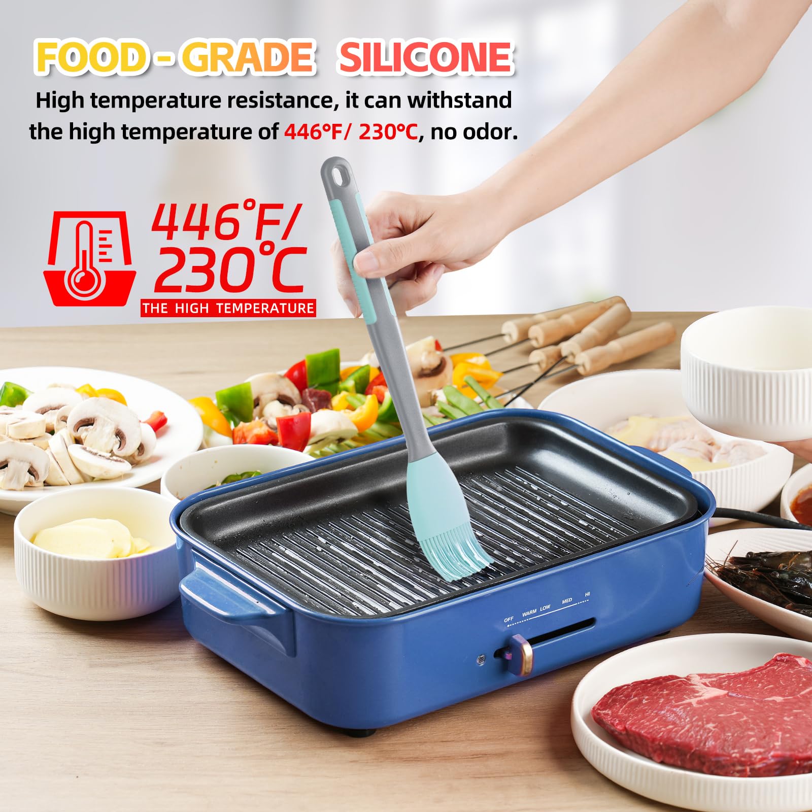 Brosse à Badigeonner Silicone Extra Large - Pour BBQ, Cuisson, Pâtisserie | Lavable Et Résistante