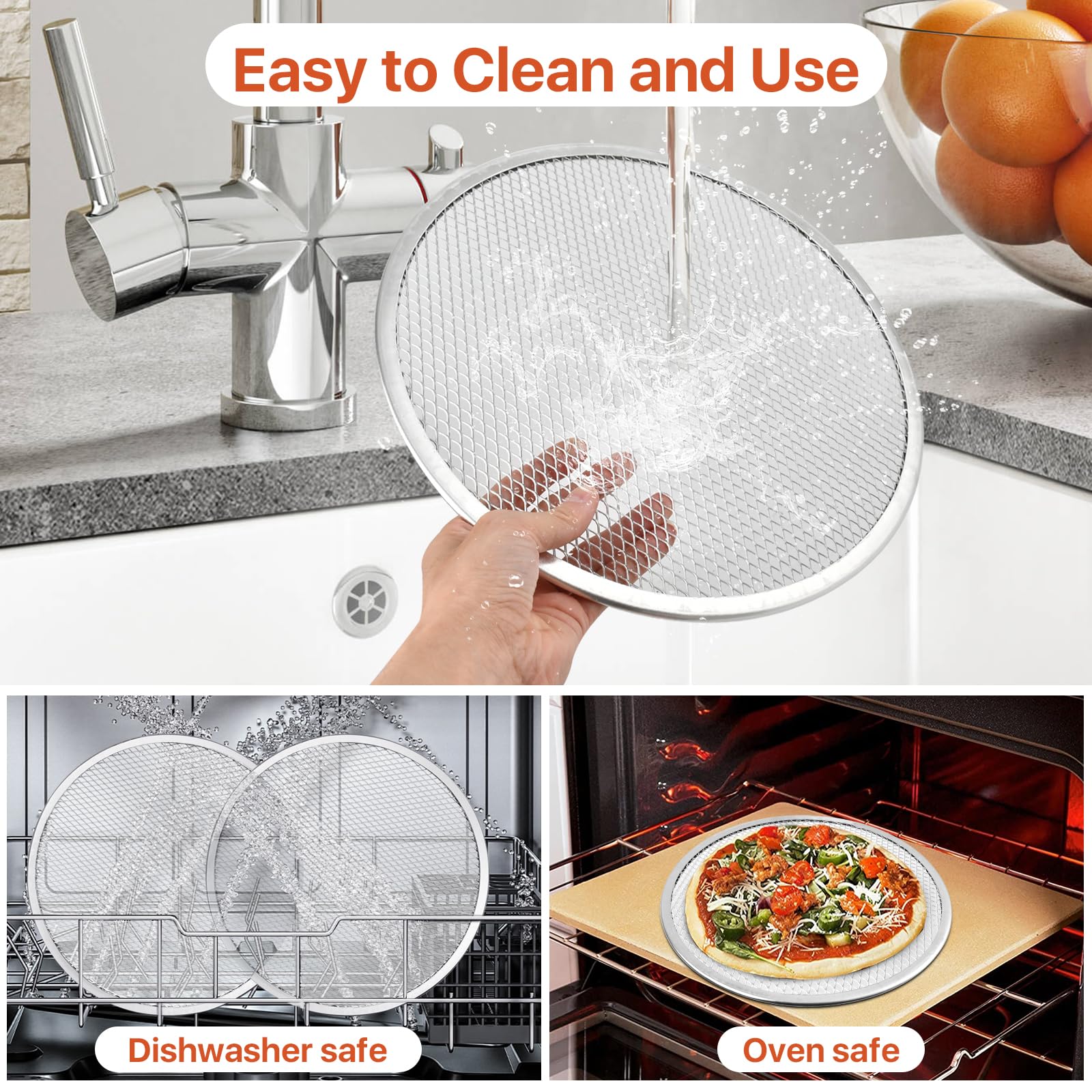 Mesh Screen Cooking Oven Baking Screen Boocalny 3-Pack Pizza Screens - 12 Inch Restaurant ...