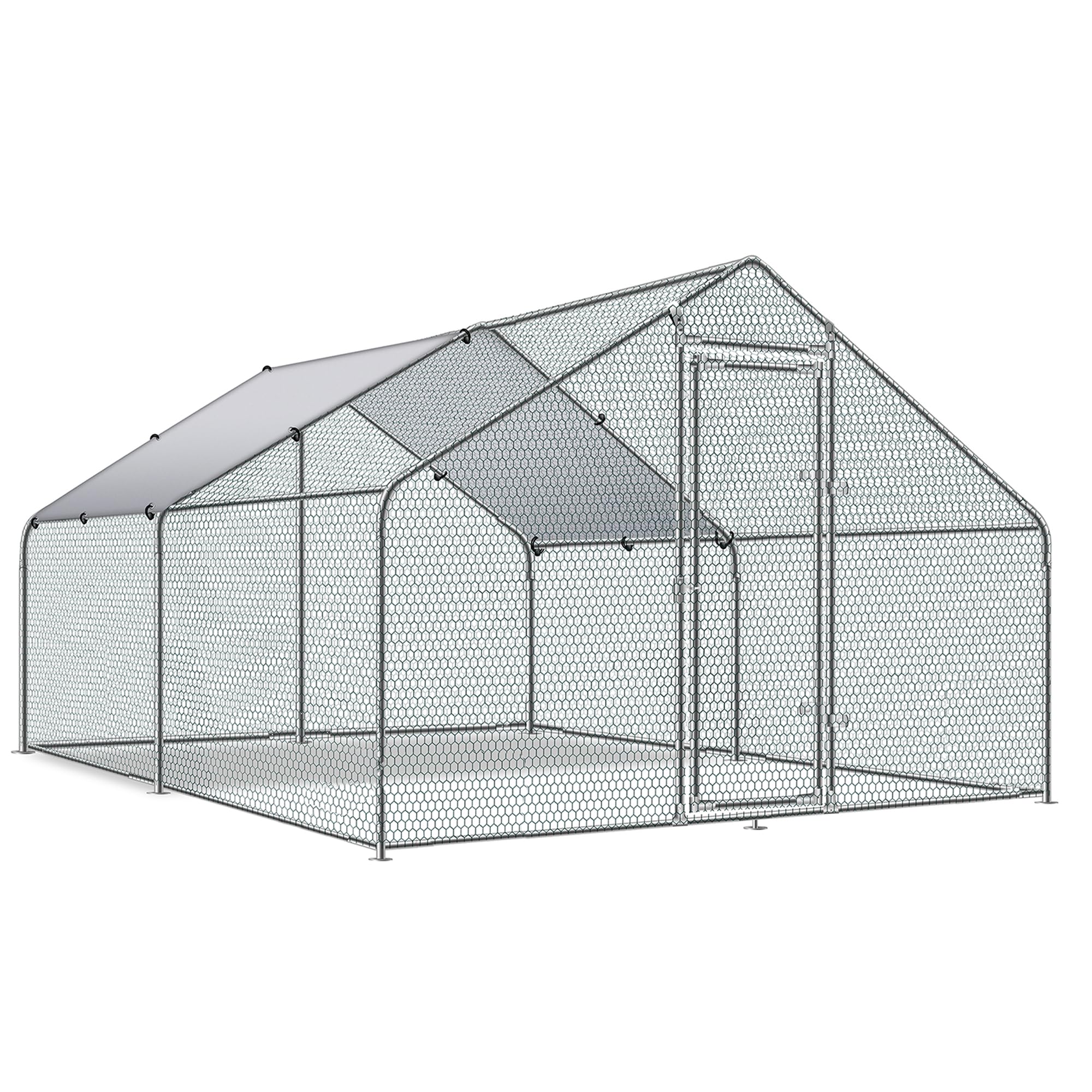 Betterhood Large Metal Chicken Coop Upgrade Tri-Supporting Wire Mesh Chicken Run,Chicken Pen with Water-Resident and Anti-UV Cover,Duck Rabbit House