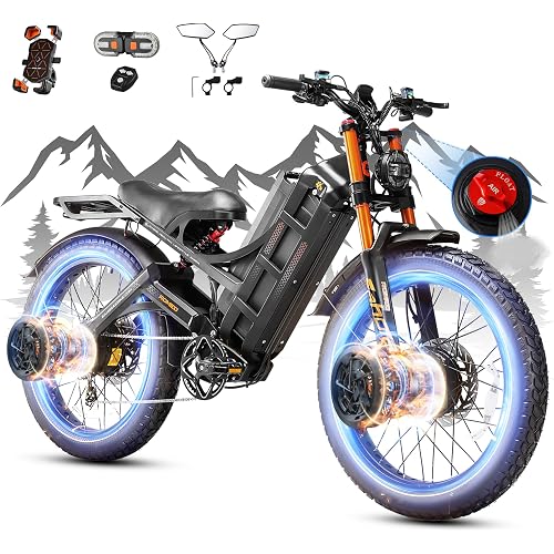 2026 eAhora Romeo Pro 3/2 52-46 Mph Electric Bike for Adults, 6000W/4000W/2500W Dual Motor Ebike 60V 80Ah/52V 70Ah Battery 235+Miles Long Range, 26*4.0"/20*4.5" Fat Tire, Full Suspension, All Terrain