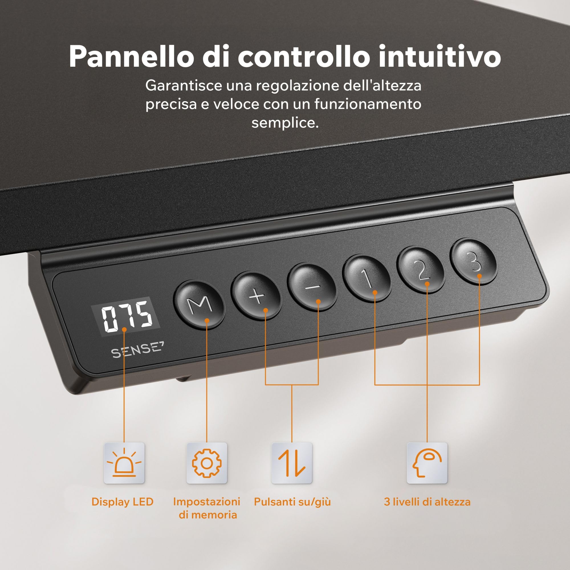 SENSE7 Scrivania Elettrica Regolabile in Altezza NOJO, Standing Desk 140x70, Tavolo PC con Memoria, Scrivania con Vassoio per Cavi, Tavolo da Gaming con Gancio, Regolazione Silenziosa, Black