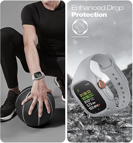 Miniatura 5 de SURITCH Correa compatible con Apple Watch Ultra de 1.929 in, funda protectora de silicona suave con correas para Apple Watch Ultra Band hombres y