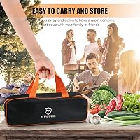 MUJUZE 13 részes rozsdamentes acél grillkészlet táskával - BBQ spatula szett teppanyaki és kempingezéshez, férfiaknak ideális ajándék 7