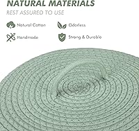 Vista 44 de Sea Team Round Cotton Rope Storage Basket with Lid, Lidded Woven Storage Bin, Nursery Storage Container, Diaper Caddy, Baby Shower Basket, Box, Cream