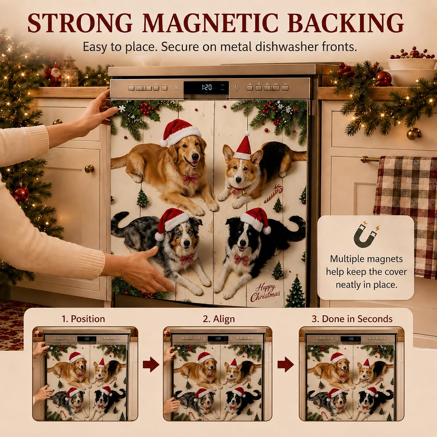 Dishwasher Magnet Cover, Decorative Oxford Fabric Front Panel image 4