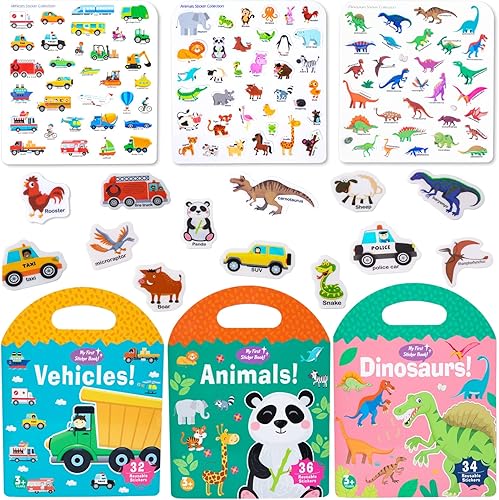 Miniatura 8 de Portable Jelly Sticker Quiet Book for Kids, Reusable Sticker Book for Toddlers, Preschool Learning Activities, Animal Travel Toys (Animals)
