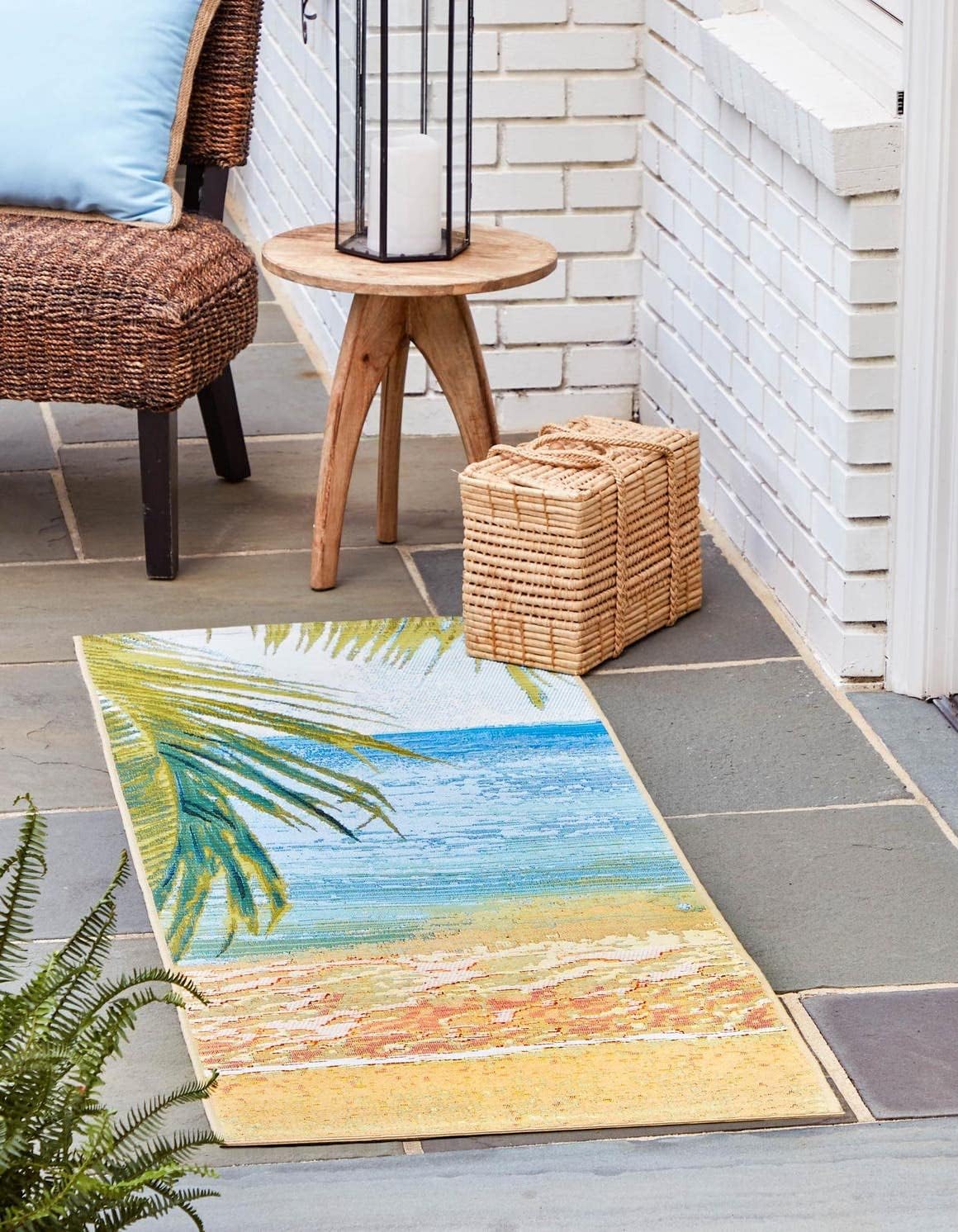 Unique Loom Outdoor Coastal Collection Area Rug - Provincetown (2' x 6' Runner, Multi/ Blue)