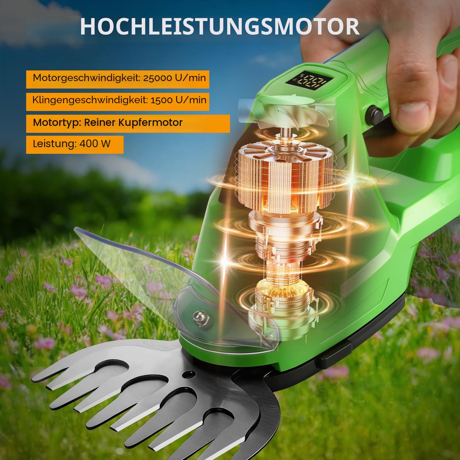 2-IN-1 Grasschere und Heckenschere Kompatibel mit Makita 18V Akkus