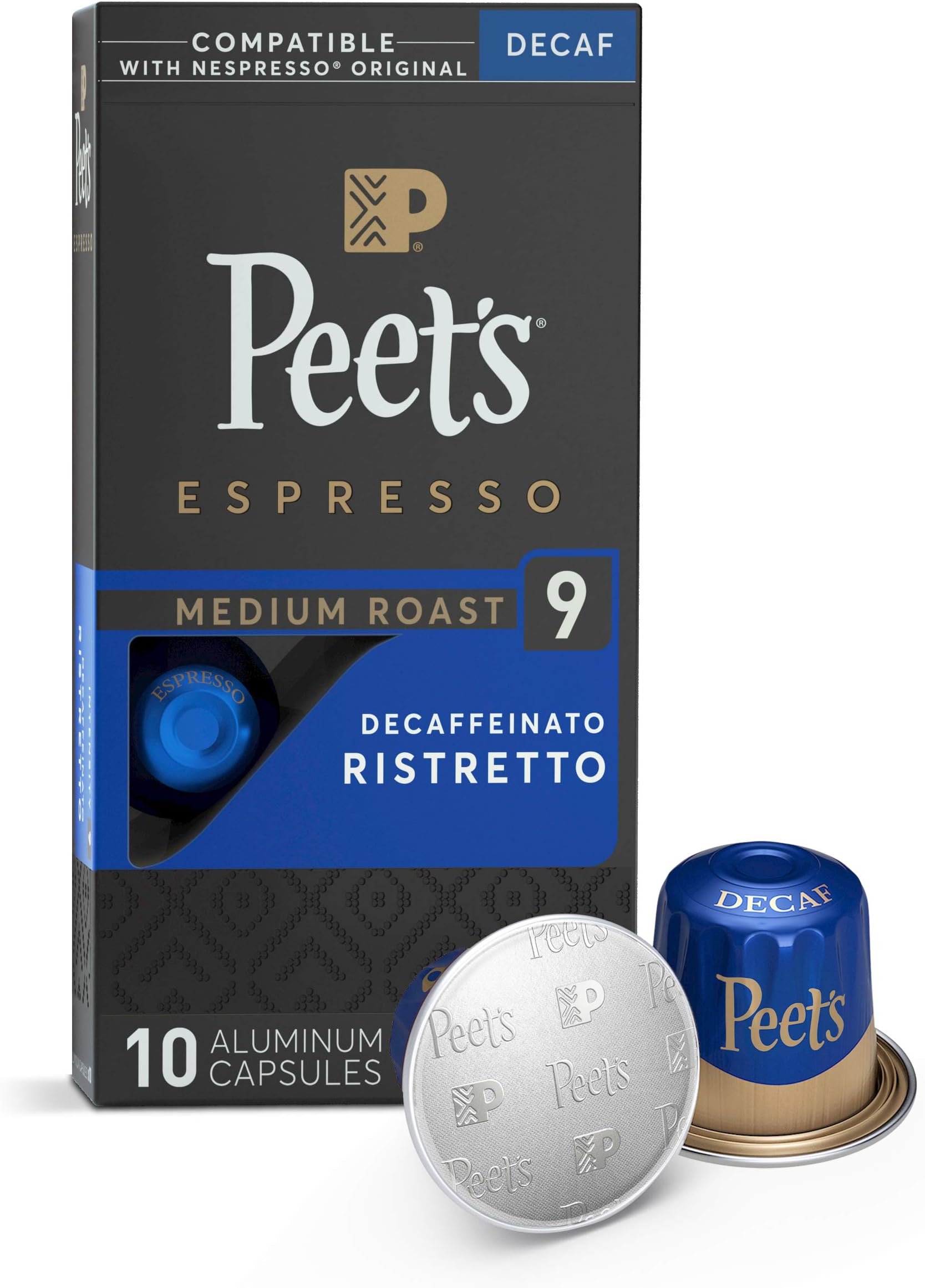 Decaffeinato, Dark Roast Espresso, 50 Count Coffee Capsules