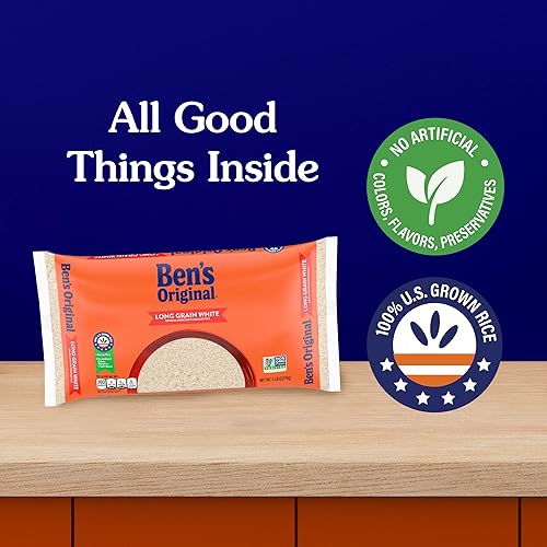 Miniatura 6 de BENS ORIGINAL Arroz enriquecido original de grano largo color blanco 5 libras