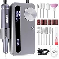 Vista 10 de Kit de taladro de uñas MEKK, taladro eléctrico profesional de 35000 RPM con 12 piezas de brocas, lima de uñas eléctrica anti-sacudida sin cable