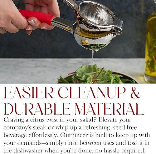 Vista 6 de Bellemain Citrus Juicer Metal Lemon Squeezer Lime and Lemon Juicer Stainless Steel with Silicone Handles Manual Juicer, Citrus Squeezer, Hand