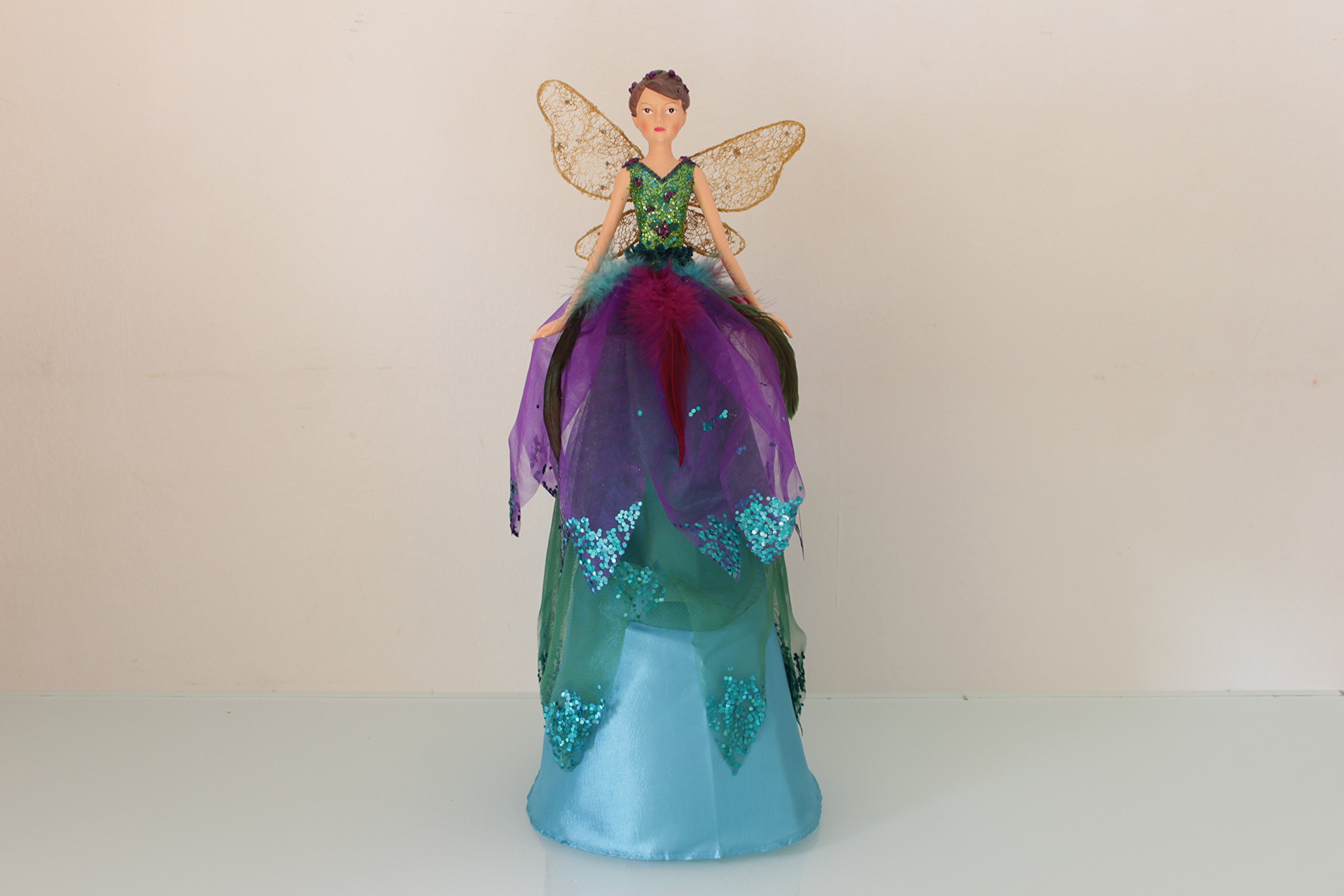 Gisela Graham Pfau Harz und Stoff groß 50 cm Fee/Engel Weihnachtsbaumspitze