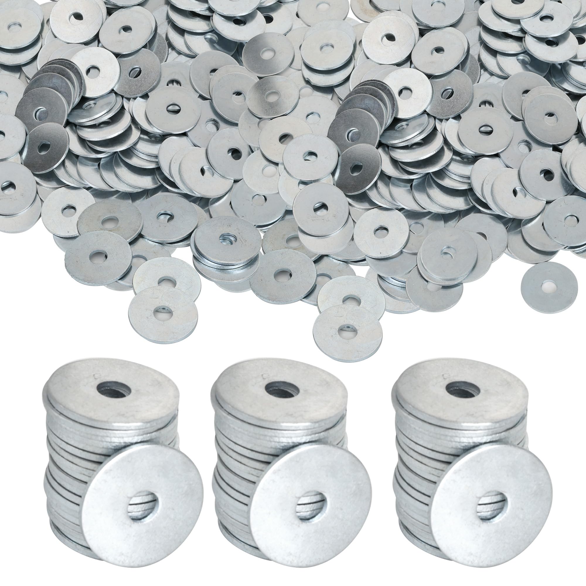 AZKEEGREY 300 Pcs M6 Washers M6 (6 mm) Penny Washers Round Thick Flat Repair Washer for Screws Bolts, M6x18 mm