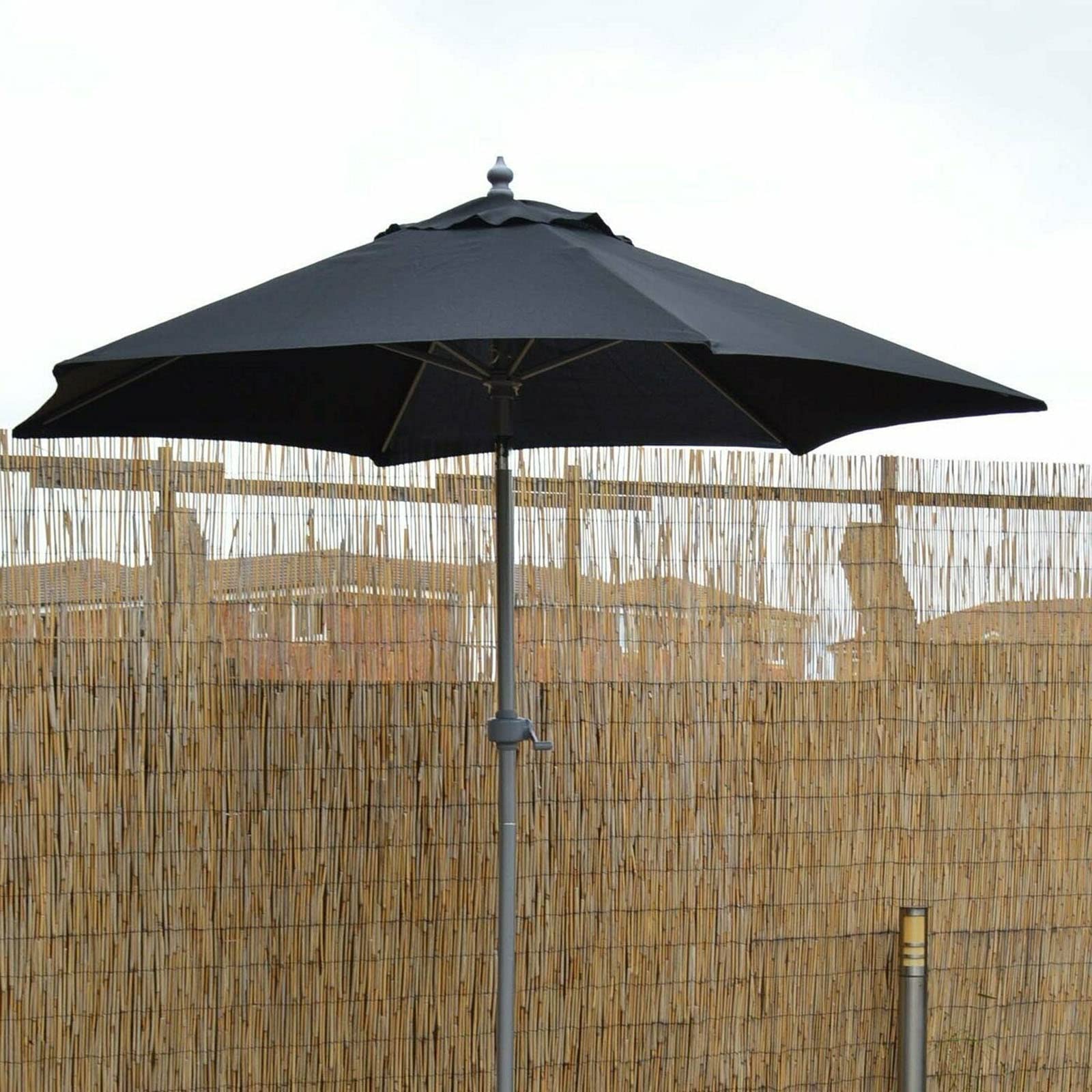 WDSOPK Large Black 2M Garden Parasol Outdoor Aluminium Tilt Decor Shade Patio Umbrella