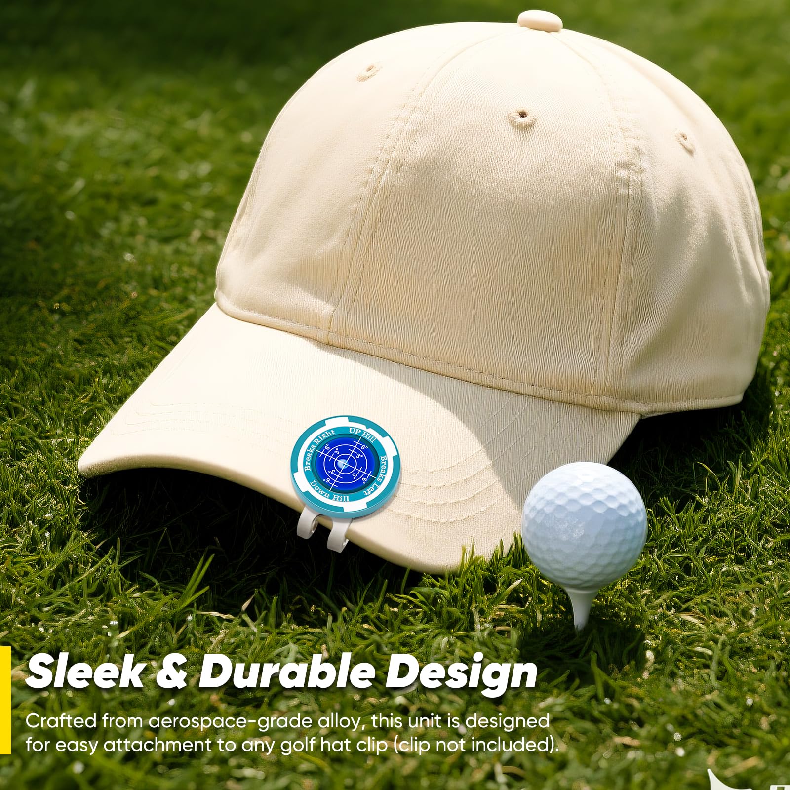 GreenNav Pro-High Precision Golf-Lesegerät & Golfballmarker mit horizontaler Wasserwaage, wesentliche Neigung und Putt-Linie, Lesehilfe, Golfzubehör für Männer und Frauen