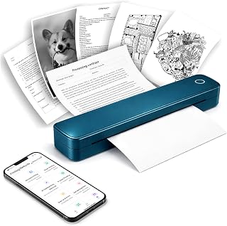 Portable Printers Wireless for Travel - Bluetooth Printers for Home Use, Office, Car, Compatible with iOS, Android, Laptop - Inkless Thermal Printer Support 8.5" X 11" US Letter and A4