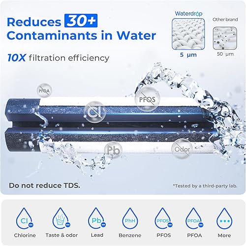 Miniatura 7 de Waterdrop Jarra eléctrica compacta de filtro de agua, dispensador, 200 galones, filtro de agua de larga duración 5 veces para refrigerador, NSFANSI