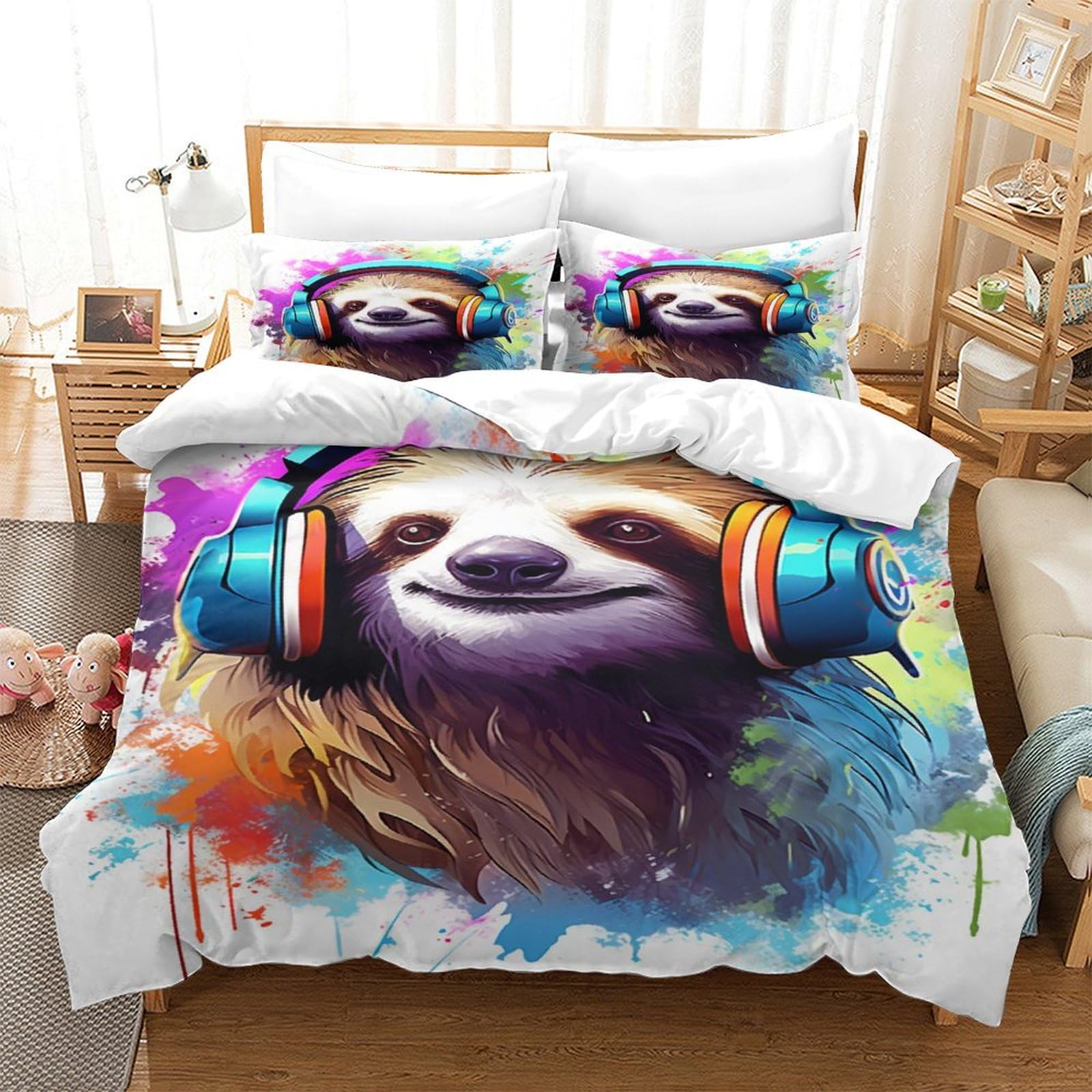 Housse de couette microfibre ultra douce 260x220 cm sans repassage