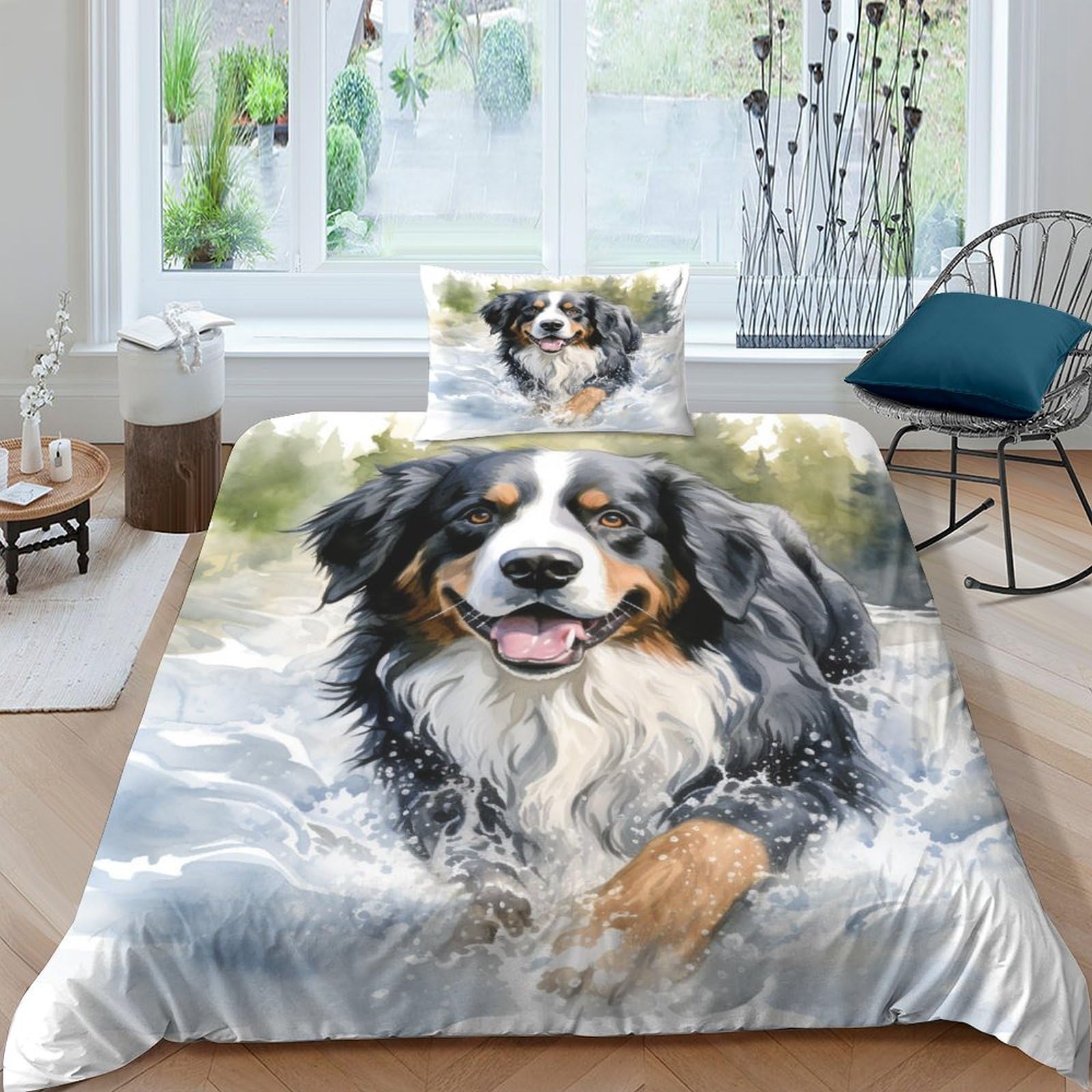 Housse de couette Bernese Mountain 135x200 microfibre chien