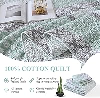 Vista 4 de DDUOXIN Edredón Floral Tamaño Queen - Edredón Queen Reversible 100% Algodón con 2 Fundas Decorativas de Almohada, Colchas Suaves de Estilo Granja