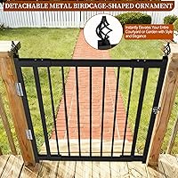 Vista 6 de Puerta de valla de cubierta resistente, no requiere corte, ajustable mejorada de 37.4 a 49.2 pulgadas de ancho x 37 pulgadas de alto, puerta