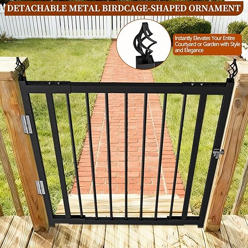 Miniatura 6 de Puerta de valla de cubierta resistente al aire libre, no requiere cortes, mejorada y ajustable de 37.4 a 49.2 pulgadas de ancho x 37 pulgadas de