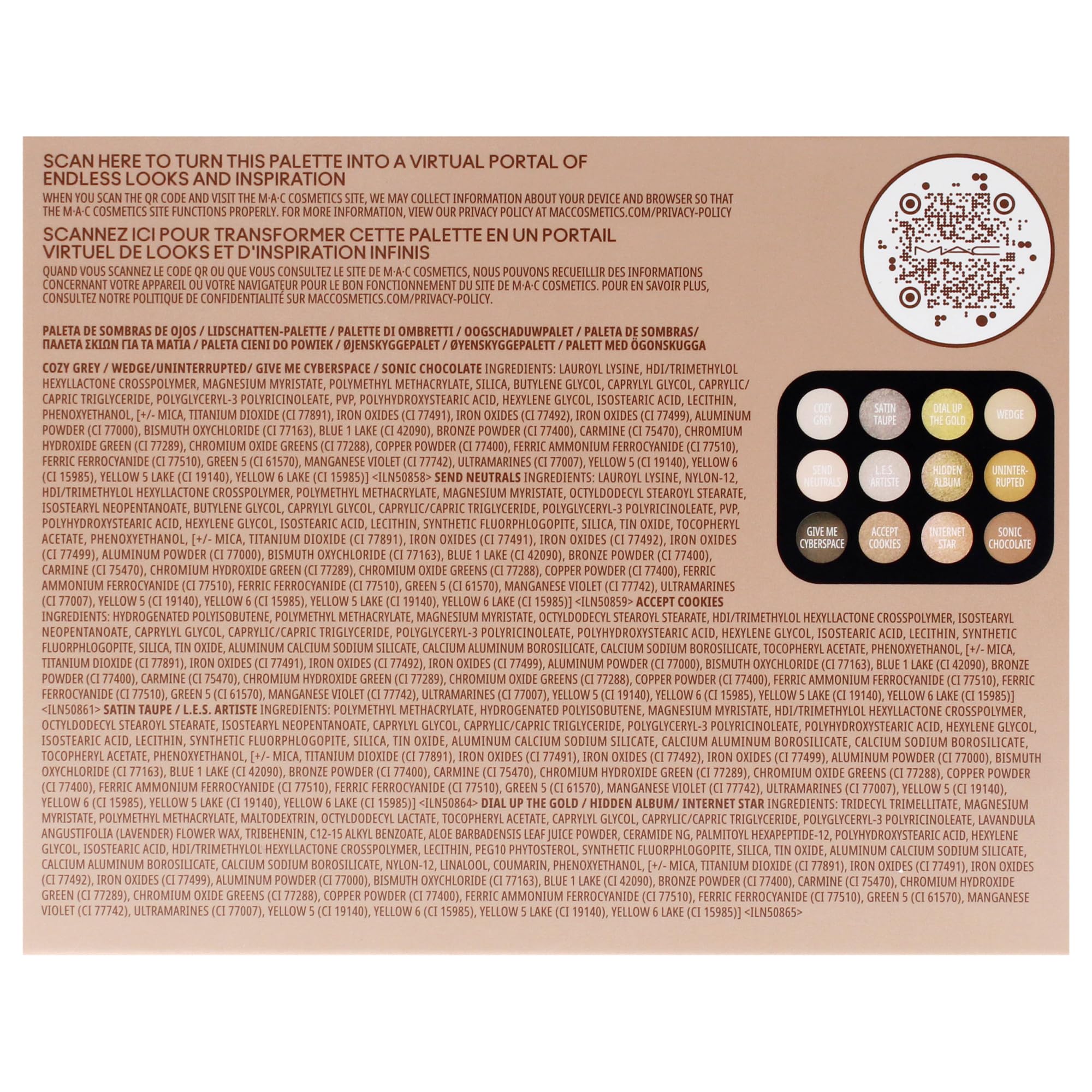 MAC Connect In Colour Eyeshadow Palette x12 - Nude non filtrate, 12,2 g