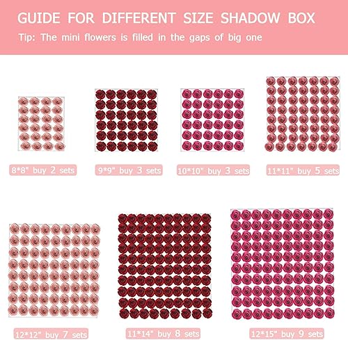 Miniatura 8 de Mverse 18 rosas pequeñas de papel para manualidades, gorra de graduación, decoración de caja de sombra (rojo)