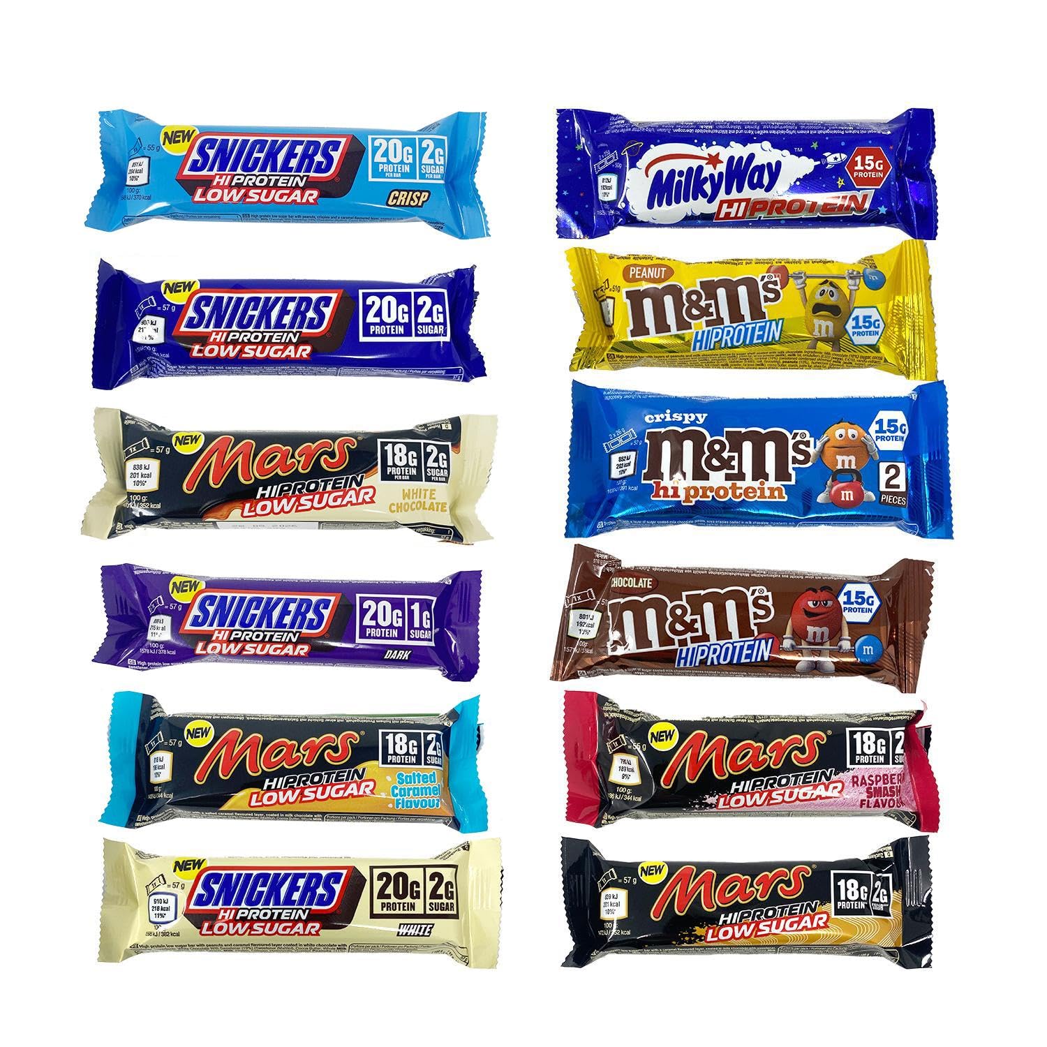 Snickers, Mars, M & M, Bounty, Milky Way Protein Bar Eiweiß Riegel Mix Box, 12 Riegel + GAMER SUPPS Traubenzucker (Best Of Mix, 12 Riegel) Geschenk für Sportler und Fitness