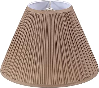 Aspen Creative 33171, Mushroom Pleated Traditional Sienna Brown Spider Lamp Shade, 6-1/2" Top x 15" Bottom x 11" Slant