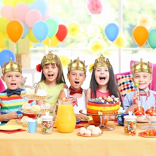 Miniatura 6 de Jexine Juego de 100 coronas de espuma para niños, kits de fabricación de tiaras de princesa, 60 coronas de princesa de espuma y 40 hojas de