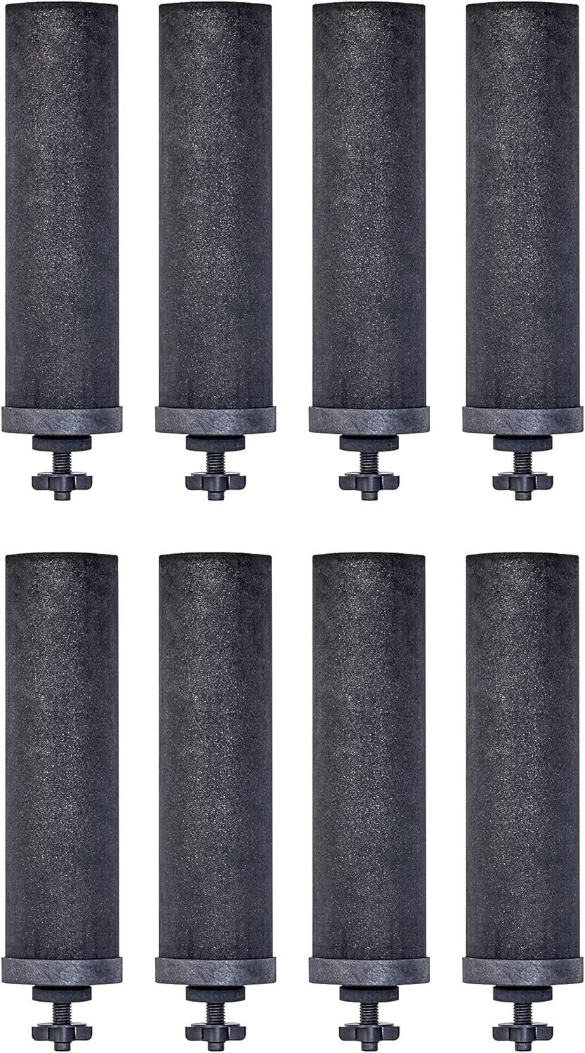 Authentic Black Berkey Elements BB9-2 Filters for Water Systems (Set of 8 Black Berkey Elements)