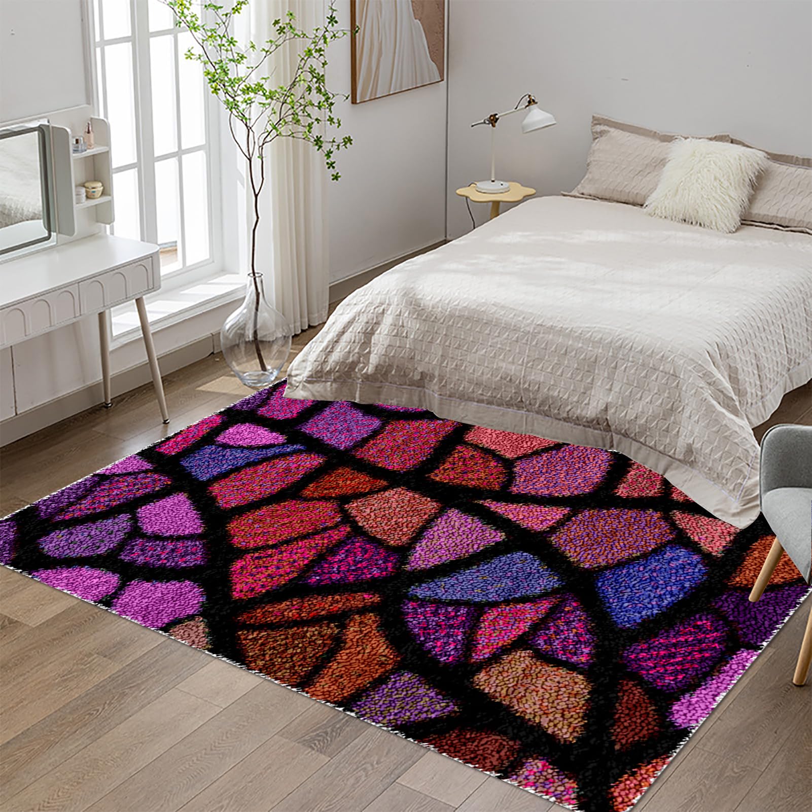 Tehocwiz Large Latch Hook Kits for Adults, Rug Making Kit For Adults Beginners, Pre-Printed Pattern Rug Making Kit, Tapestry Kits Rug for Beginners, Latch Hook Rug Kits Embroidery Carpet 75 x110 cm