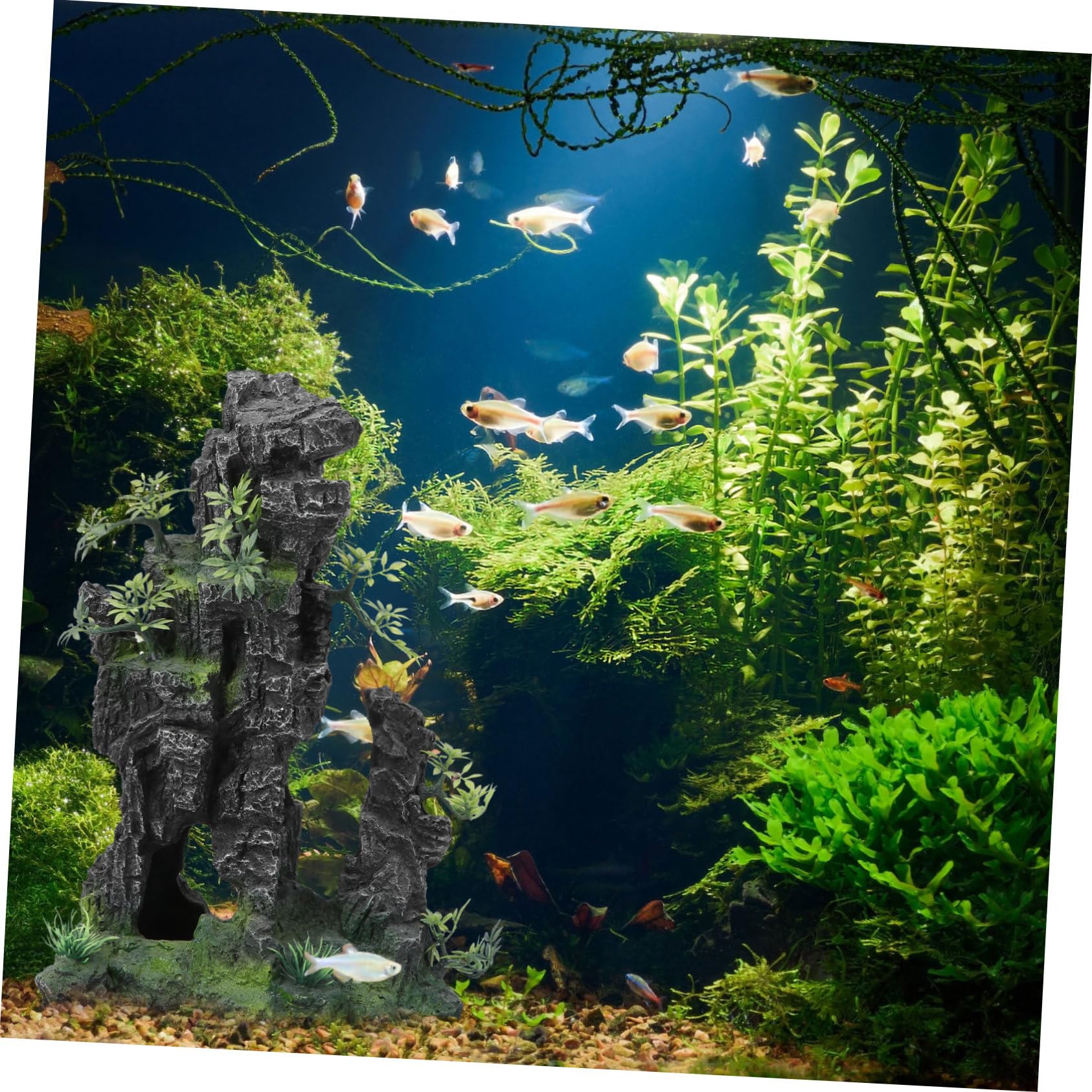 Yardwe Decoración Acuario Adorno De Rocalla Simulación De Pecera Paisaje De Rocalla Accesorio Decoración Acuario Piedras