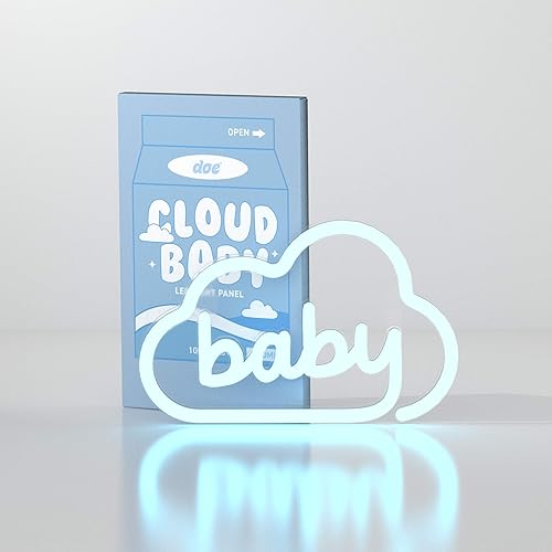 Doe Cloud Baby - Letrero de luz LED de neón para colgar en la pared. Luces estéticas y azules frescas para el hogar, dormitorio, habitación de los