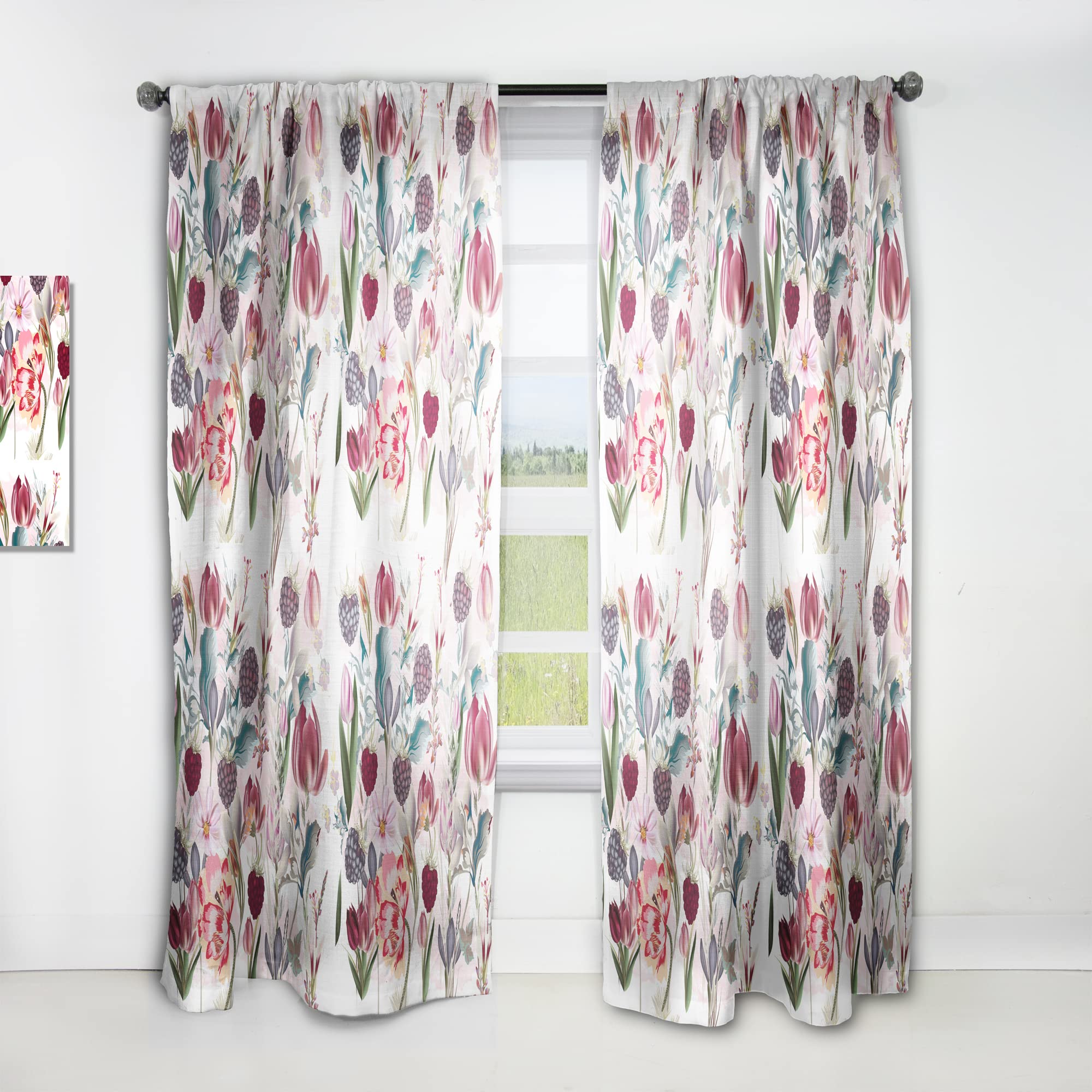 Rideaux à motif floral DesignQ pour bloquer les regards et embellir la vue