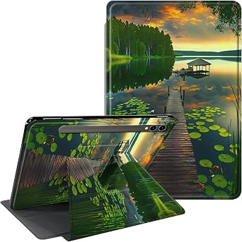 for Samsung Galaxy Tab S9 Ultra Case 14.6 inch 360 Degree Rotating Stand Smart Cover with Auto Wake Sleep Tablet Case for Samsung Galaxy Tab S9/S8 Ultra 5G - Green Forest
