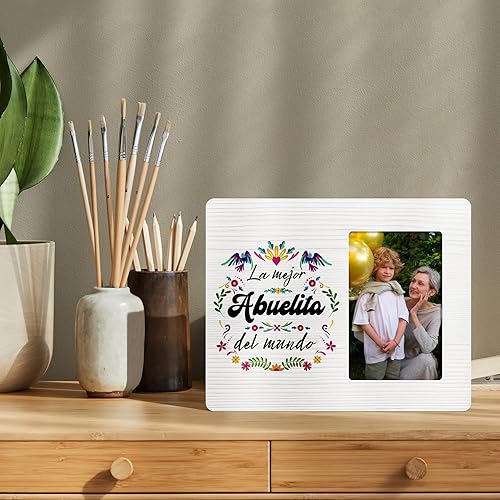 Miniatura 6 de Abuelita - Marco de fotos de regalos para abuela de nietos, La Mejor Abuelita Del Mundo, 4 x 6 pulgadas