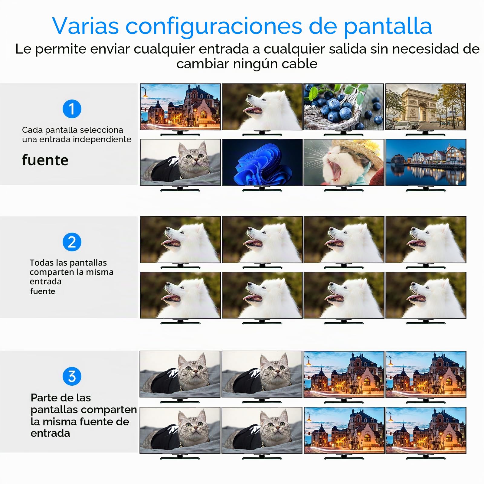 Conmutador HDMI 4K 8x8 con control web y extracción de audio 3,5 mm, 4K @ 30 Hz, montaje rack, divisor 8x8, compatible HDCP EDID RS232